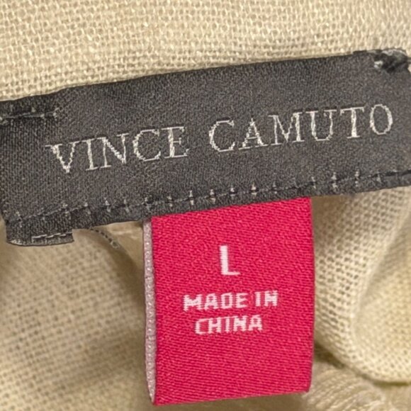 Vince Camuto Ivory Linen Blend Wide Leg Pants Size L  pants. NWT - Picture 2 of 12